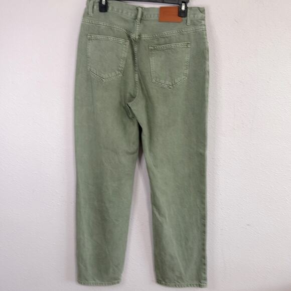 Princess Polly Women Button Fly Denim Olive Straight Jeans Size 8 - Picture 5 of 9